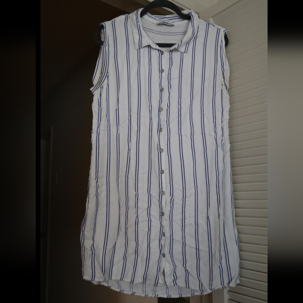 COTTON ON | Pinstripe Dress| Button Up